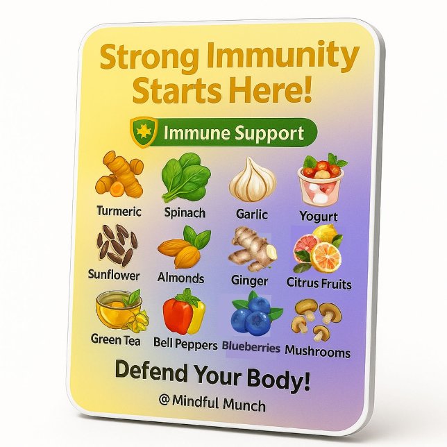 Imán 🛡️Imán de nevera para reforzar el sistema inmunol (Defend your body with immune-boosting foods—this fridge magnet keeps you strong all year round.)