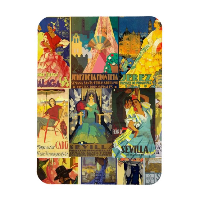 Imán Iman Nevera Carteles de Feria y Fiestas Andalucia (Vertical)