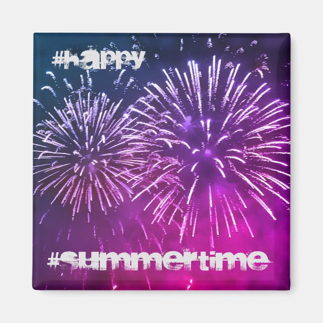 Imán Iman violet fireworks summer night (Frente)