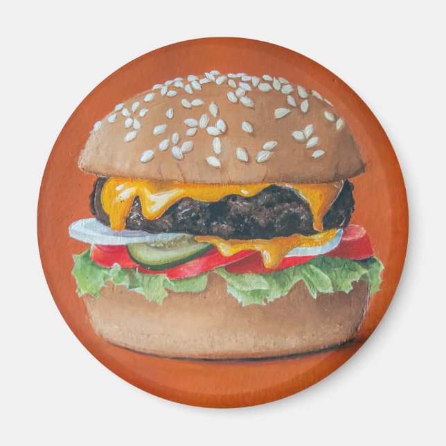 Imán imanes de Ilustracion de Hamburger (Frente)