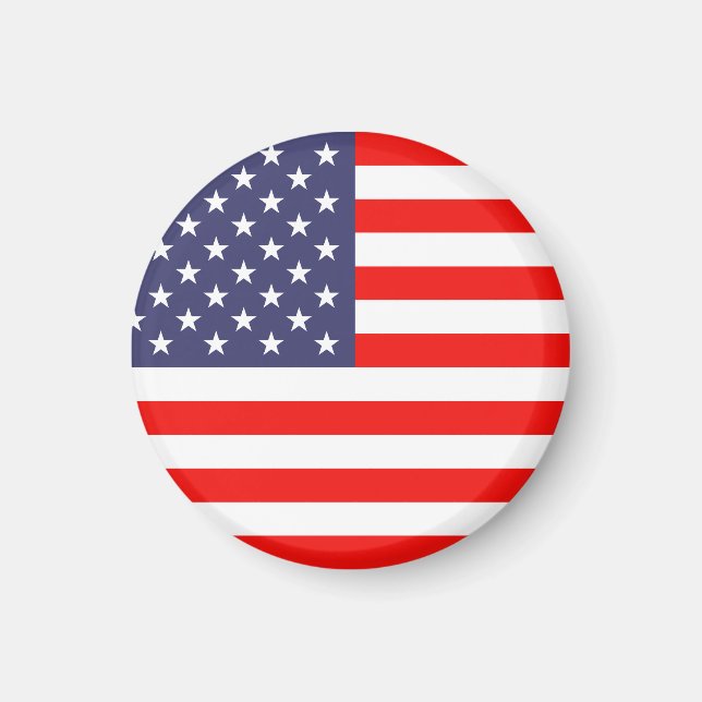 Imán Imanes de la bandera de Estados Unidos | Ronda (Frente)