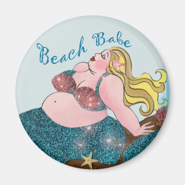 Imán Imanes de la sirena de Beach Babe (Frente)