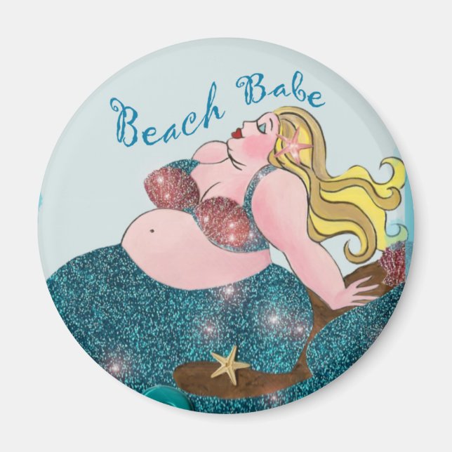 Imán Imanes de la sirena de Beach Babe (Frente)