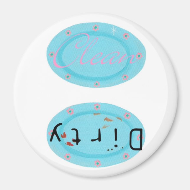 Imán Imanes de lavavajillas sucios limpios - láminas az (Frente)