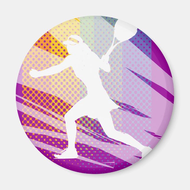 Imán Imanes de tenis con estampado femenino de tenis (Frente)