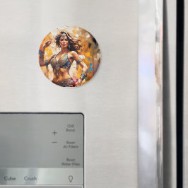 Imán imanes redondos coloridos de danza Belly