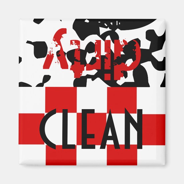 Imán Imnet Kitchen Helper Limpiar el regalo sucio del l (Frente)