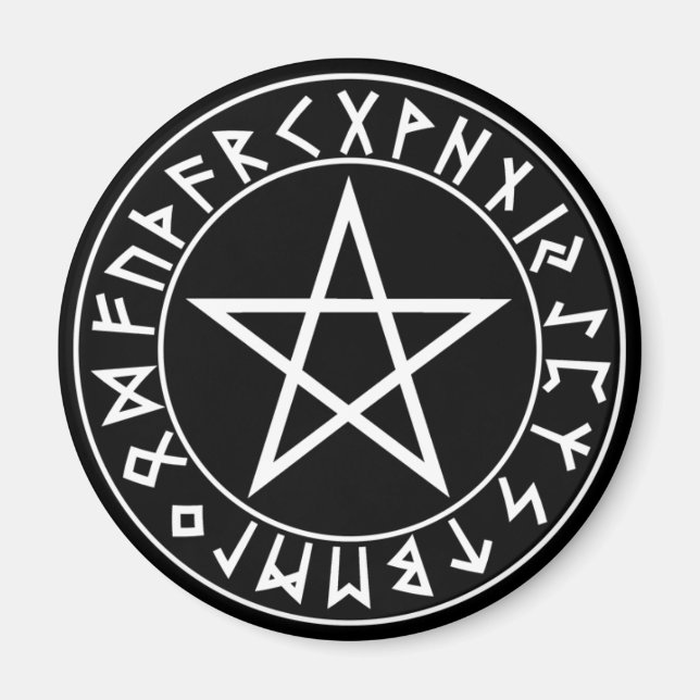Imán imnet Rune Pentacle en negro (Frente)