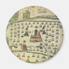 Imán Imperio Azteca de Moctezuma, Mapa Antiguo del Mund
