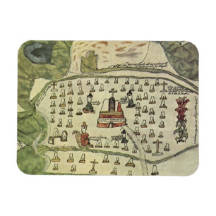 Imán Imperio Azteca de Moctezuma, Mapa Antiguo del Mund