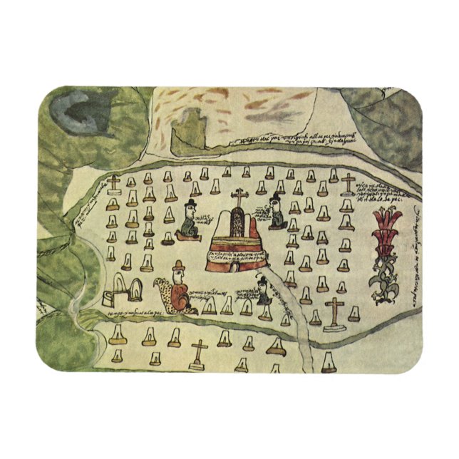 Imán Imperio Azteca de Moctezuma, Mapa Antiguo del Mund (Horizontal)
