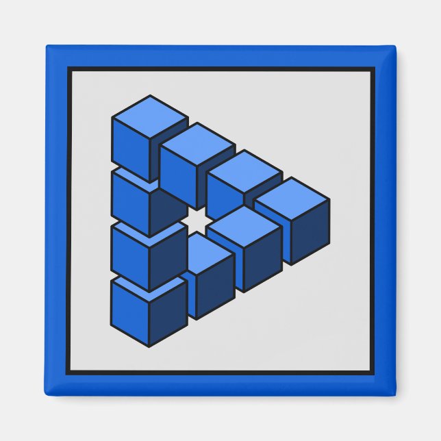 Imán Imposibles bloques triangulares divertidos de gris (Frente)