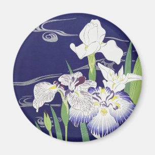 Imán Impresión artística de Iris japonés vintage de Kog