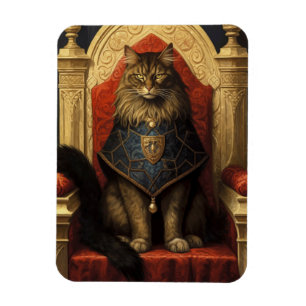 Imán Impresión artística del trono de gato Maine Coon n