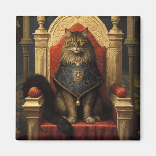 Imán Impresión artística del trono del noble gato Maine