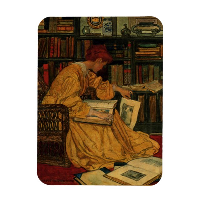 Imán Impresión artística para amantes de libros antiguo (Vertical)