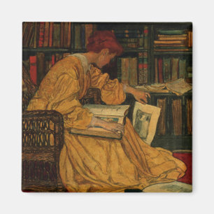 Imán Impresión artística para amantes de libros antiguo