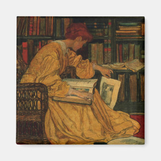 Imán Impresión artística para amantes de libros antiguo