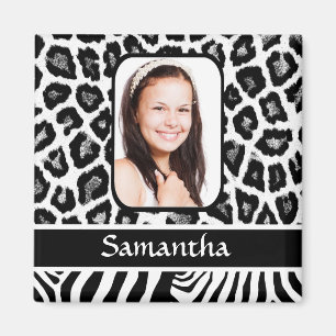 Imán Impresión de animales en blanco y negro