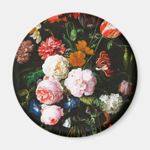Imán Impresión de Arte Botánico Floral Oscuro Malhumora