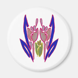 Imán Impresión de arte de acuarela Rosa elegante