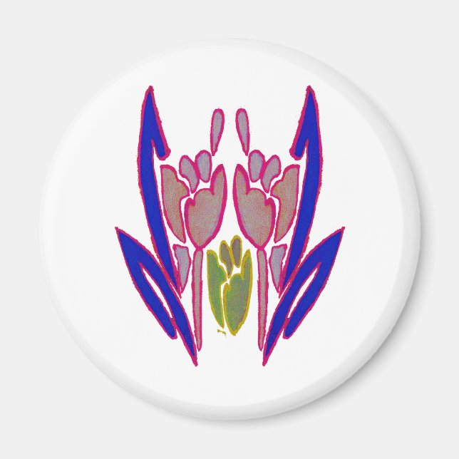 Imán Impresión de arte de acuarela Rosa elegante (Frente)