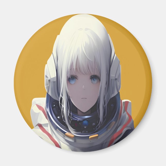 Imán Impresión de arte de Chica espacial - Aventura cós (Frente)
