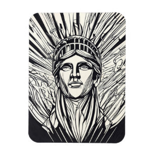 Imán Impresión de arte de línea moderna de la Estatua d