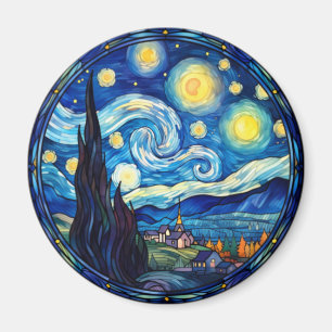 Imán Impresión de arte inspirada en la noche estrellada