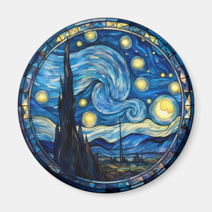 Imán Impresión de Arte Inspirada en Noche Estrellada Gi