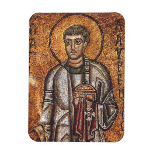 Imán Impresión de arte mosaico ortodoxo de San Lorenzo