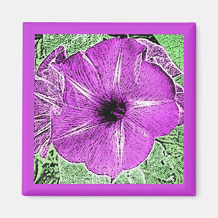 Imán Impresión de bloques de gloria matutina - morado a