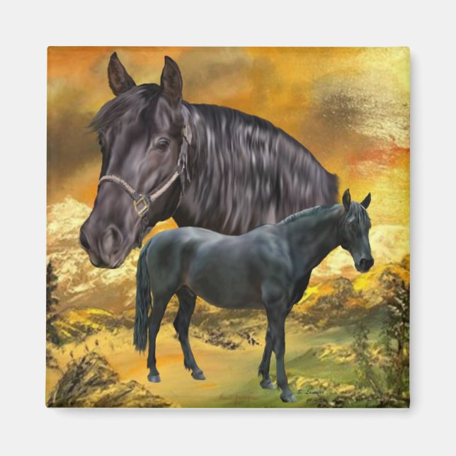 Imán Impresión de caballo andaluz (Frente)