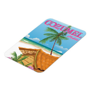 Imán Impresión de cartel vintage de viaje a Cozumel Méx
