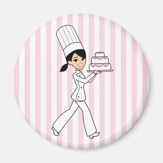 Imán Impresión de chica Chef (Frente)