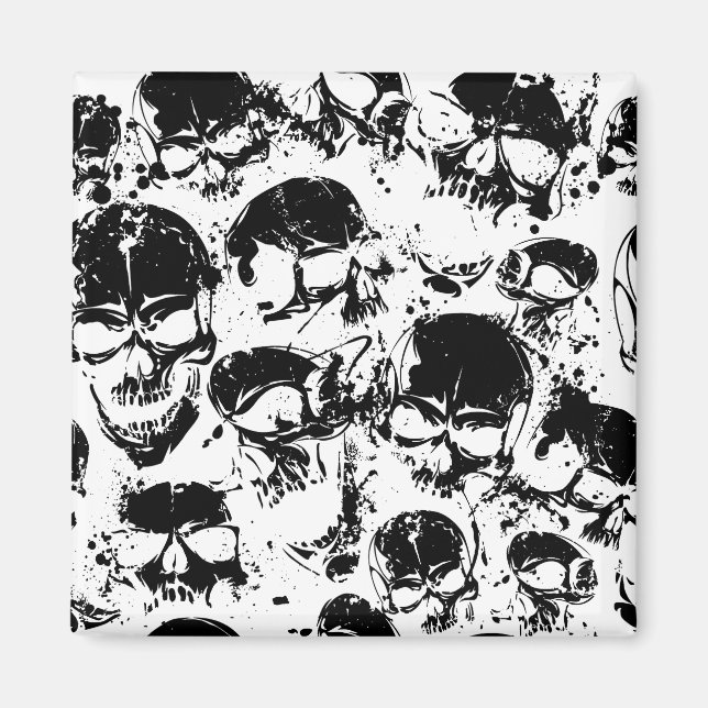 Imán impresión de cráneos de borrón (Frente)