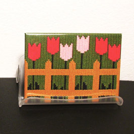 Imán Impresión de crochet de artista de jardín verde tu
