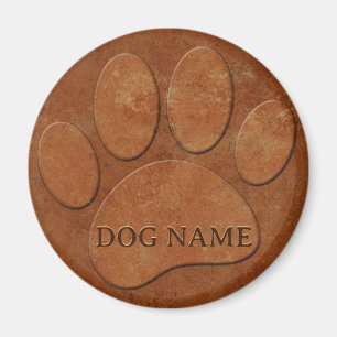 Imán Impresión de Dog Paw Faux Terracotta
