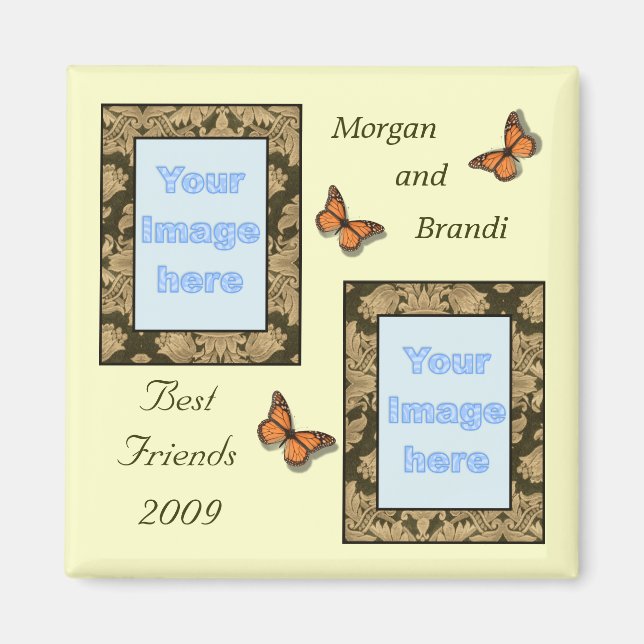 Imán Impresión de encaje marrón de fotos de los mejores (Frente)