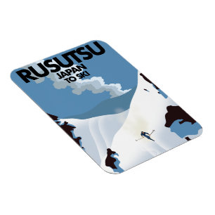 Imán Impresión de esquí de Rusutsu