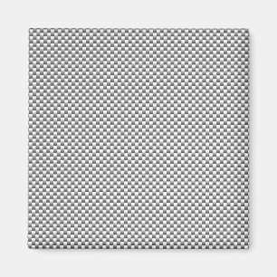 Imán Impresión de fibra de carbono blanco plateado