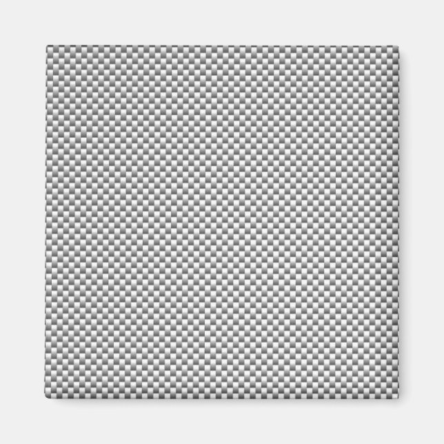 Imán Impresión de fibra de carbono blanco plateado (Frente)