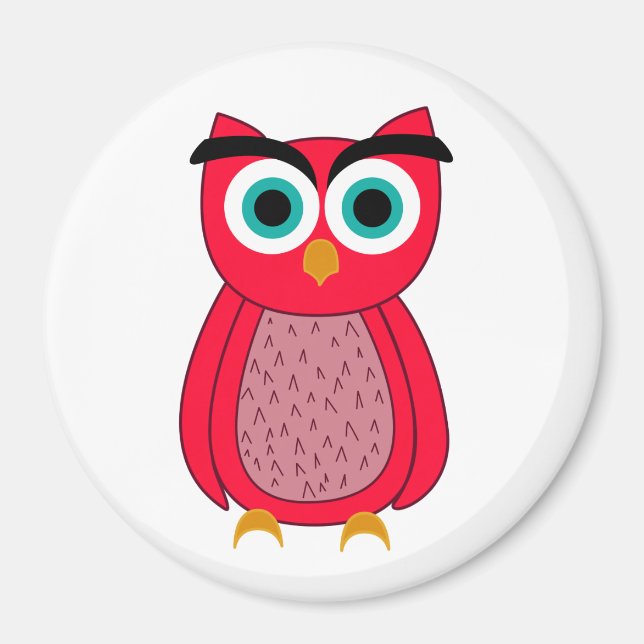 Imán Impresión de foto de búho (Frente)