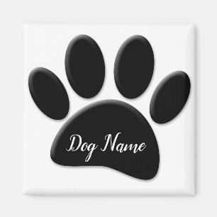 Imán Impresión de garra de perro con nombre de perro Pe