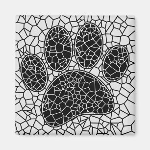 Imán Impresión de hojas de perro de arte de mosaico en 