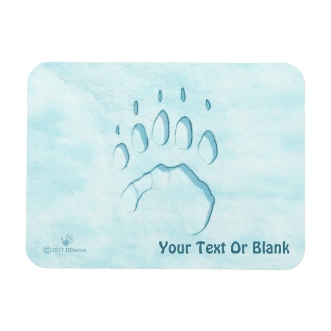 Imán Impresión de la hoja de oso polar (Horizontal)