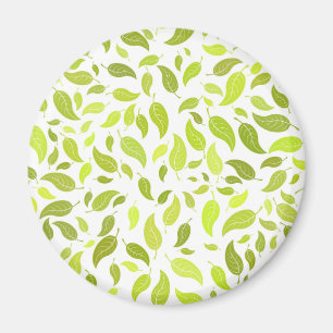 Imán Impresión de la naturaleza de hojas verdes, patrón