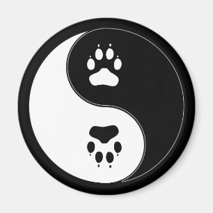 Imán Impresión de la pata de Ying Yang