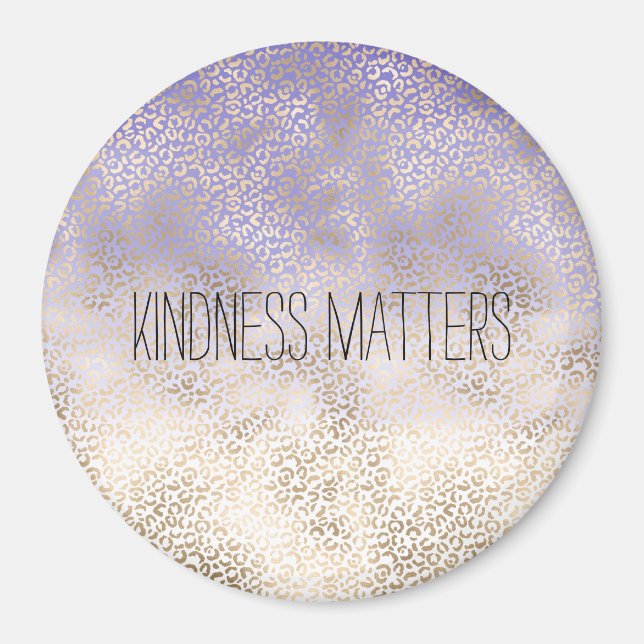 Imán Impresión de leopardo de oro de oro morado de Girl (Frente)