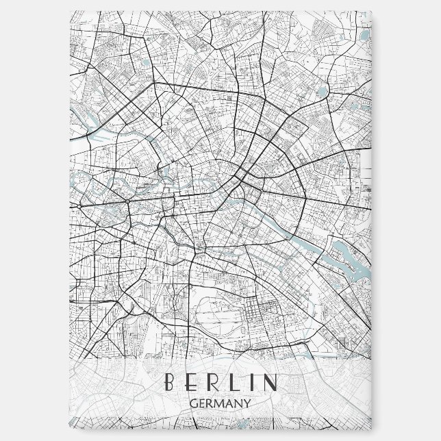 Imán Impresión de lienzo de mapa de Alemania en Berlín (Anverso)